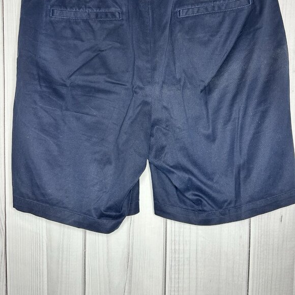 Lands' End Mid Rise Chino Shorts Women Sz 16W (39x10) Navy Stretch Solid Pockets - Picture 7 of 7